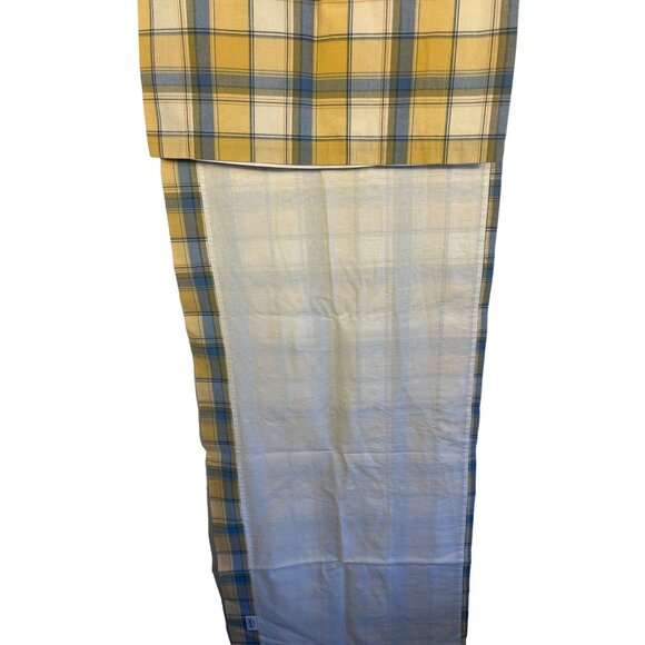Longaberger Yellow & Blue Plaid Valance 72" and 4 matching Napkins Cottage Core - Picture 2 of 5